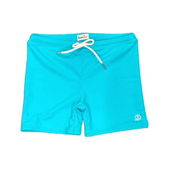 SwimZip Girls' Long Sleeve Rash Guard + Tankini Shorts Set | Rainbow | Stripes - Picture 10 of 13